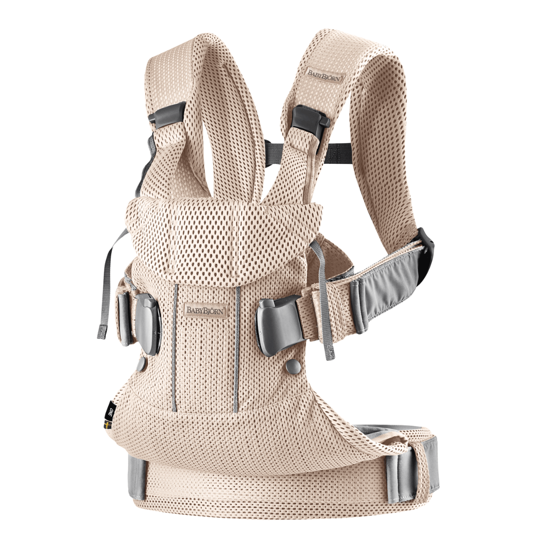 BabyBjörn Draagzak One Air - 3D Mesh - Parelroze - Buikdrager - Rugdrager – Ergonomisch – Ademend