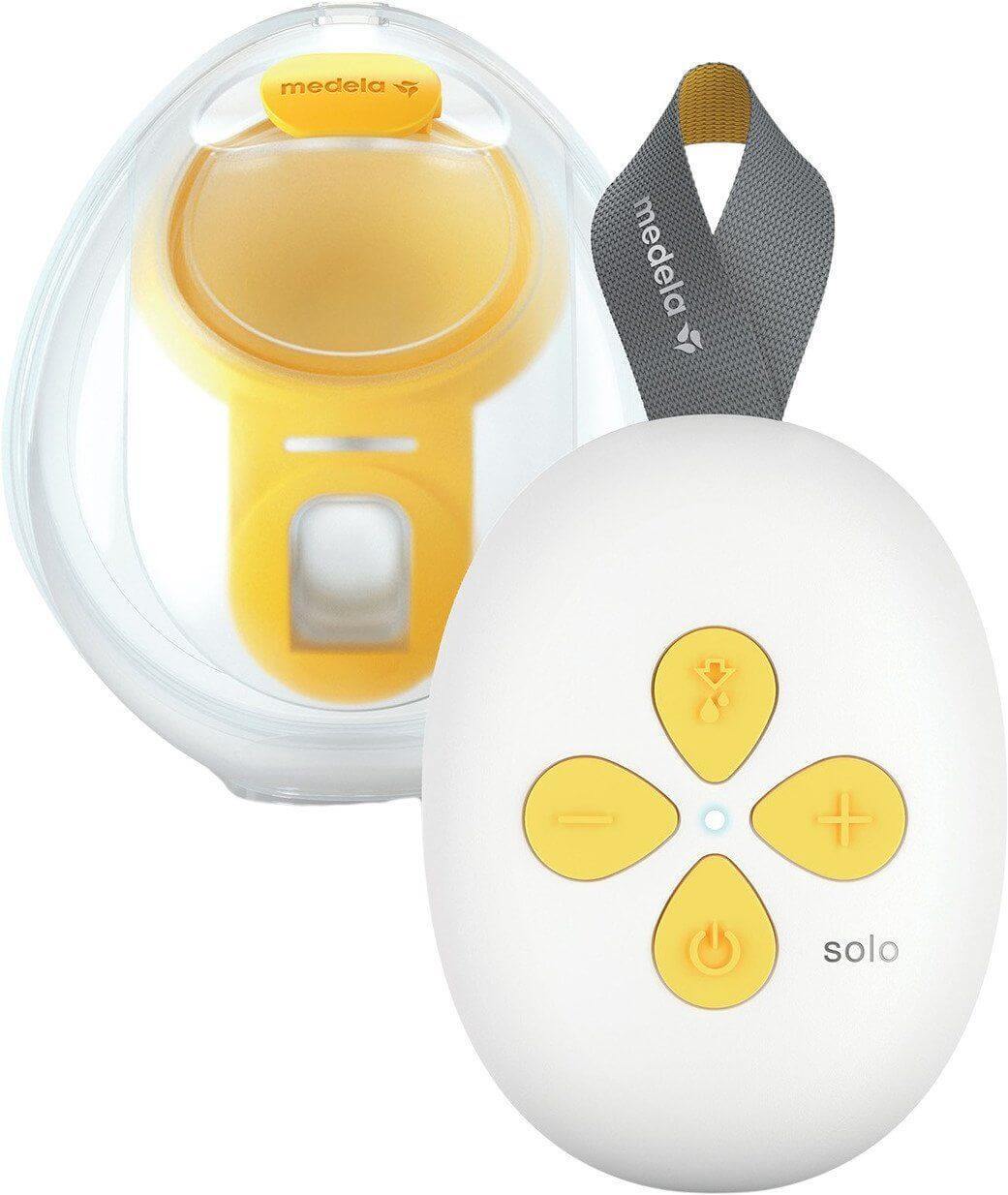 Medela Solo Hands-Free borstkolf – Enkele elektrische handsfree borstkolf – Draagbaar - Transparant/Geel – Inclusief oplaadbare accu