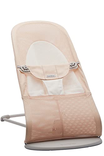 BabyBjörn Babywippe Balance Soft, Netzstoff, Perlmuttrosa/Weiß