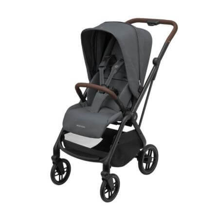 Maxi-Cosi Leona² Kinderwagen, 0–4 Jahre, 0–22 kg, federleichter, superkompakt Buggy, umdrehbare Sitz, einhändig zusammenklappbar, 3Liegepositionen, flache Liegeposition,Easy-In-Gurts, Twillic Graphite