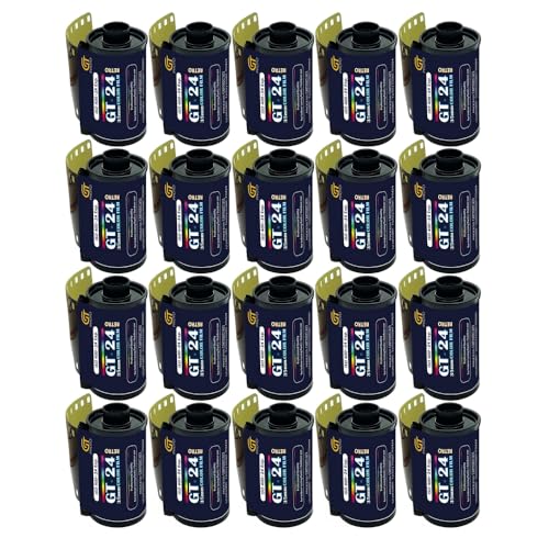 GT Photo Farbfilm GT24FILM 35 mm – 20 Folien mit 24 Positionen – ideal für Fotografie, Entwicklung und hochwertigen Druck