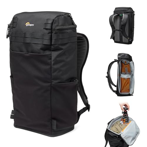 Lowepro ProTactic Lite BP 250 AW III Laptop-Rucksack, Zugriff oben u. seitlich, Profi-Kameratasche, DSLR/Drohnen/spiegellose Kameras, bis zu 16" Laptop, Regenhaube, für Foto-/Videografen, Volumen 30l