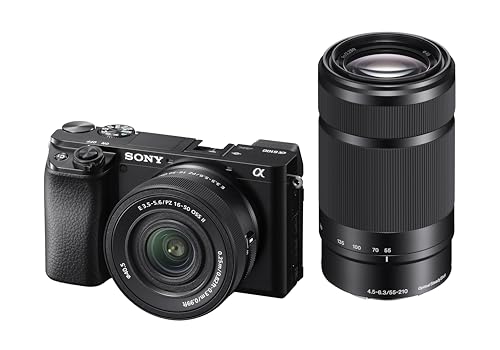 Sony Alpha 6100 | APS-C Spiegellose Kamera | Bundle mit Sony 16-50mm & 55-210 Objektiv | Schneller 0,02s Autofokus mit Augenerkennung für Mensch und Tier, 4K-Filmaufnahmen und neigbares Display