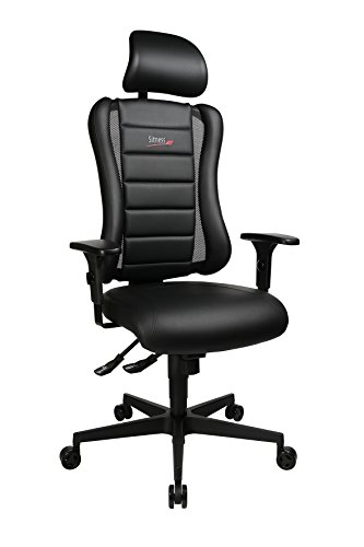 Topstar Sitness RS Büro-/Gaming-/Schreibtisch- Stuhl, inkl. Armlehnen und Kopfstütze,schwarz, 60 x 68 x 139 cm