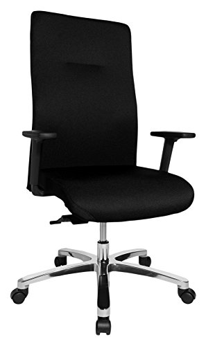 Topstar Big Star 20 inklusive höhenverstellbare Armlehne Bürostuhl, Stoff, schwarz, 67 x 67,5 x 130 cm