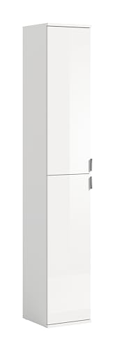 xonox.home Systemmöbel Projekt X Hochschrank Ordnungssystem Stauraum Stauraumlösung Schrank in Front weiß Hochglanz Korpus weiß, ca.30x193x34 cm