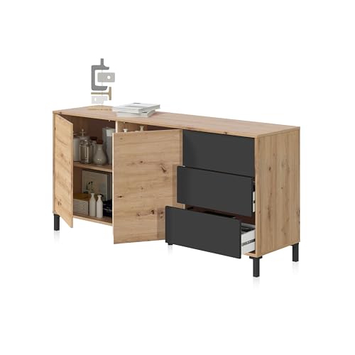 Habitdesign 0 Anrichte, Holz, 154 cm (Ancho) x 74 cm (Alto) x 41 cm (Boden)