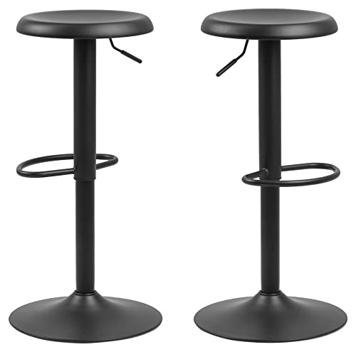 AC Design Furniture Finn Barhocker 2er Set, H: 82 x B: 40 x T: 40 cm, Schwarz, Metall, 2 Stk.
