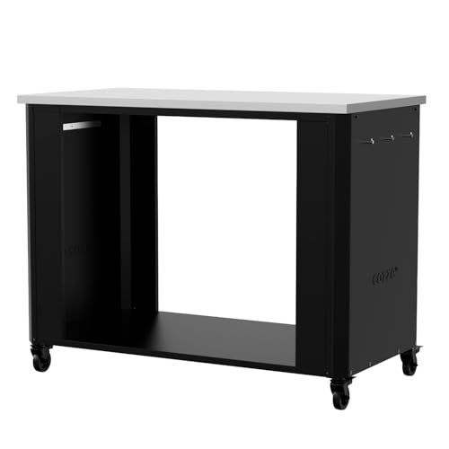 cozze® Outdoor Küchentisch 115, offen, mit Typ 430 Edelstahl-Arbeitsplatte | 1190 x 600 x 900 mm, Maximale Belastung: 100 kg