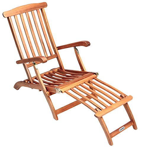 Casaria® Sonnenliege Klappbar Holz Wetterfest Gartenliege Rückenlehne 4-Fach verstellbar Fußteil abnehmbar Liegestuhl Akazie FSC®-Zertifiziert Armlehne Garten Balkon Liege