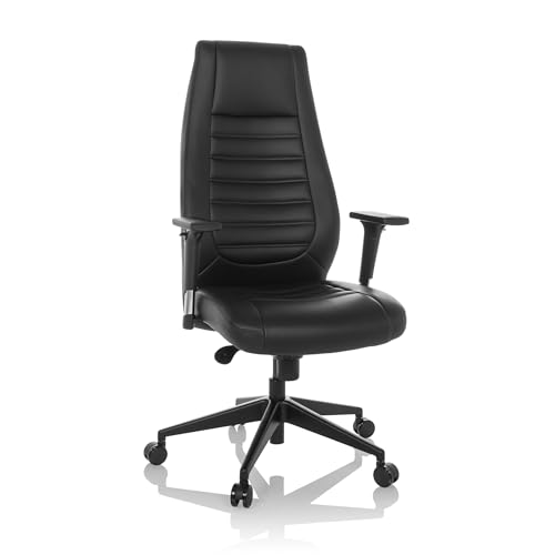 hjh OFFICE Chefsessel VITORO B Kunstleder Bürostuhl mit ergonomischer Rückenlehne, Armlehnen höhenverstellbar, bis 150kg belastbar, Schwarz 601011