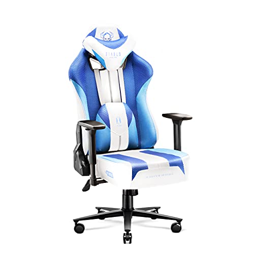 Diablo Gaming Stuhl Stoff X-Player 2.0 - Breite Sitzfläche - Gaming Chair mit 3D Armlehnen - Nacken/- Lendenkissen Wippfunktion - Bürostuhl 150 kg - Pc Gaming Stuhl Ergonomisch - Normal (L)