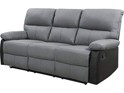 habitat et jardin Relax-Sofa Lincoln - 3-Sitzer - Schwarz/Dunkelgrau