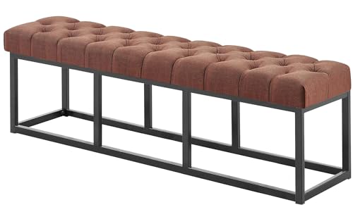 CLP Sitzbank Amun I Mit Stoff-Bezug I Mit Schwarzem Metallgestell, Farbe:braun, Größe:150 cm