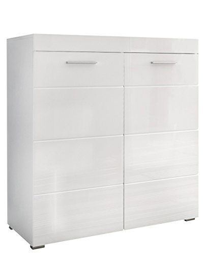 trendteam smart living - Schuhschrank Schuhkommode - Garderobe - Amanda - Aufbaumaß (BxHxT) 91 x 97 x 38 cm - Farbe Weiß Hochglanz - 139386701