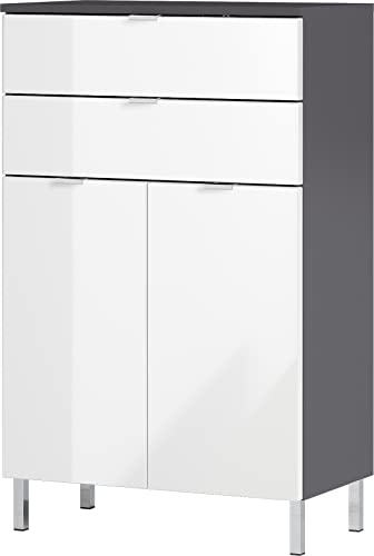 GERMANIA DIE MÖBELMACHER Kommode, Graphit/Weiß, 60 x 97 x 34 cm