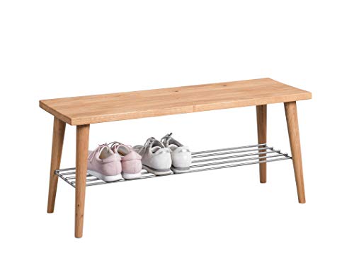 M2 Kollektion Galtür Garderobenbank, Massivholz, braun, 90x40x30