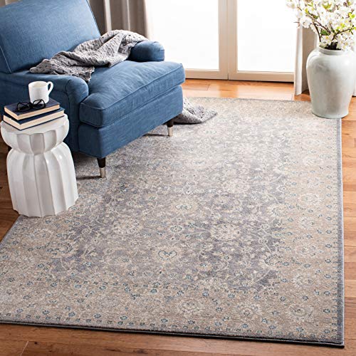 SAFAVIEH Traditionell Teppich für Wohnzimmer, Esszimmer, Schlafzimmer - Sofia Collection, Kurzer Flor, Hellgrau und Beige, 201 X 279 cm