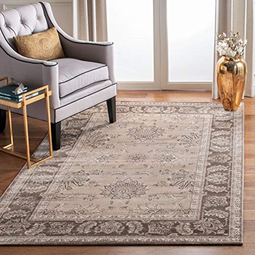 SAFAVIEH Traditionell Teppich für Wohnzimmer, Esszimmer, Schlafzimmer - Vintage Collection, Kurzer Flor, Beige und Hellbraun, 155 X 229 cm