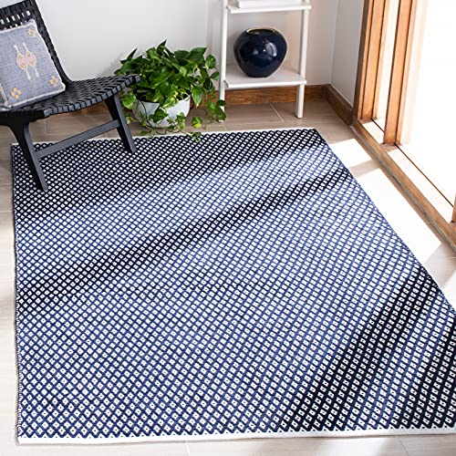 SAFAVIEH Modern Teppich für Wohnzimmer, Esszimmer, Schlafzimmer - Boston Collection, Kurzer Flor, Marine, 152 X 244 cm