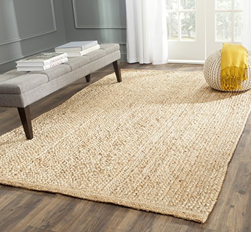 SAFAVIEH Naturfaser Teppich für Wohnzimmer, Esszimmer, Schlafzimmer - Natural Fiber Collection, Kurzer Flor, Natürlich, 122 X 183 cm