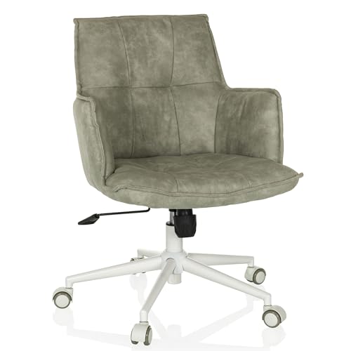 hjh LIVING Homeoffice Stuhl gepolstert SOLAO Life W Schreibtischstuhl Drehstuhl höhenverstellbar, Stoffbezug Grau