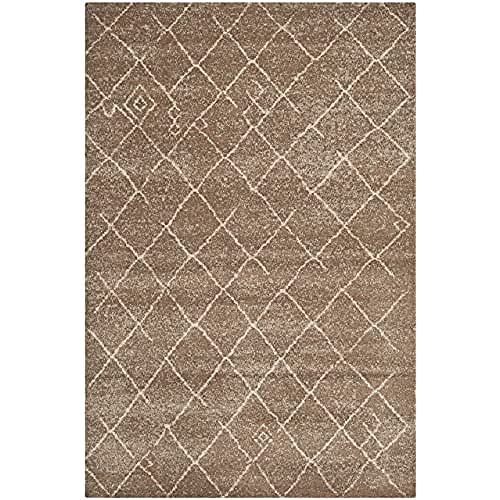 SAFAVIEH Traditionell Teppich für Wohnzimmer, Esszimmer, Schlafzimmer - Tunisia Collection, Kurzer Flor, Braun, 155 X 229 cm