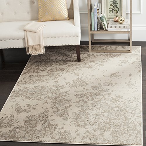 SAFAVIEH Traditionell Teppich für Wohnzimmer, Esszimmer, Schlafzimmer - Vintage Collection, Kurzer Flor, Elfenbein und Grau, 155 X 231 cm