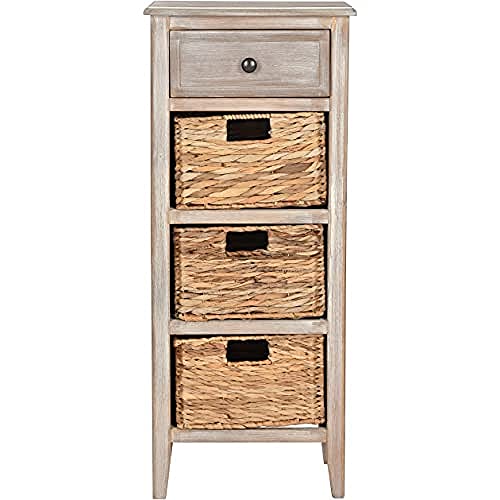 SAFAVIEH Contemporary Wooden Accent Table, in Vintage White, 30 X 38 X 90.93
