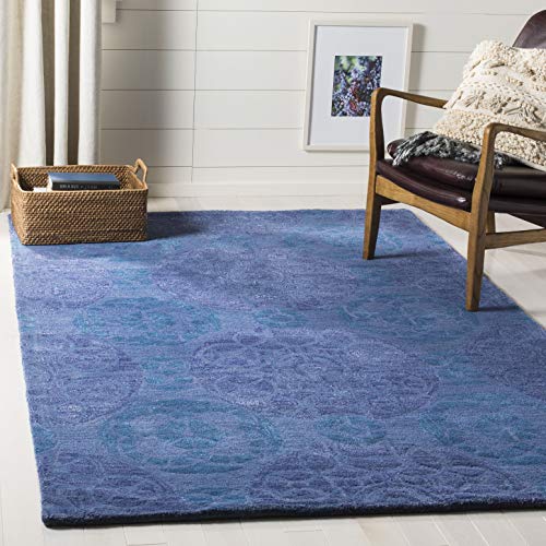 SAFAVIEH Traditionell Teppich für Wohnzimmer, Esszimmer, Schlafzimmer - Wyndham Collection, Kurzer Flor, Blau, 152 X 244 cm