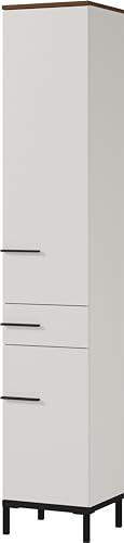 Germania Hochschrank GW-Yonkers, in Kaschmir/Nussbaum-Nb., mit Türdämpfung, 34 x 190 x 34 cm (BxHxT)