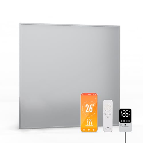 Blumfeldt Infrarot Wandheizung 360W – Wandmontage, IP44 Spritzwasserschutz, Externer Thermostat, App Steuerung, 95% Energieeffizienz, Für 6-10 m², Aluminium, Überhitzungsschutz, Badezimmer Geeignet