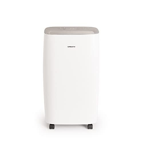 CREATE/DRYPLUS XL CUBIC/Luftentfeuchter 10 L/Tag - 40m²l Weiß/Waschbarer Luftfilter, Touchscreen, 80% Feuchtigkeitsreduzierung, Umweltfreundliches Kühlsystem R290, 220W