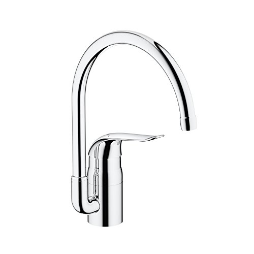 Grohe Euroeco Spültisch -Einhebelmischer, Metallhebel 120 mm, verchromt 32786000 Chrom hoher Auslauf