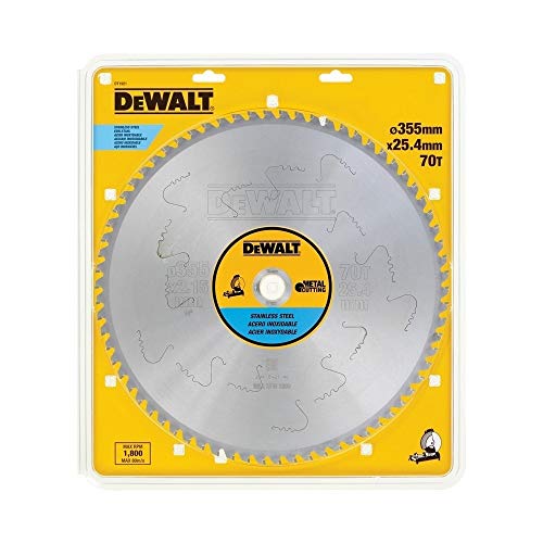 DeWalt DT1921-QZ - Hojas para Sierra Estacionarias 355 x25.4 x 70D para Acero inoxidable