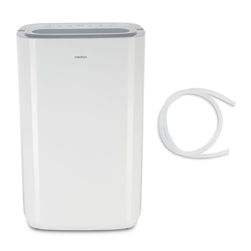 MEDION DH20 Luftentfeuchter (elektrisch, 20Liter/24h, bis zu 20qm, 43db leise, Badezimmer, Schlafzimmer, 5.4 Liter Wassertank, Wäschemodus, Timer, Bodenrollen, MD12048)