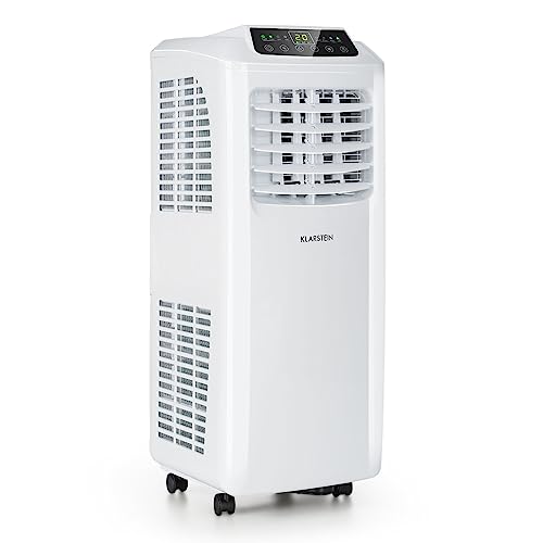 Klarstein Mobile Klimaanlage mit Abluftschlauch, 3-in-1 Klimagerät mit Ventilator & Luftentfeuchter, Kleine & Portable Klimaanlage für Wohnung & Büro, mit Nachtmodus & App-Steuerung, 9000 BTU