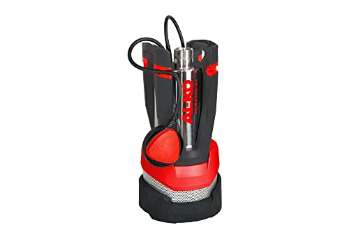 AL-KO Tauchdruckpumpe DIVE 6500/34, 1000 W Motorleistung, max. Fördermenge 6500 l/h, max. Förderhöhe 34 m, max. Eintauchtiefe 7 m, 3-stufiges Pumpenlaufwerk, Rot-schwarz
