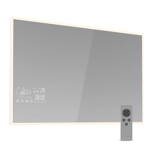 Blumfeldt Infrarotheizung 500W – Wandmontage, Smart Mirror mit LED-Anzeige, IP44 für Badezimmer, App-Steuerung, Überhitzungsschutz, 5-50 °C, Infrarot Wandheizung, 8-12 m², WLAN