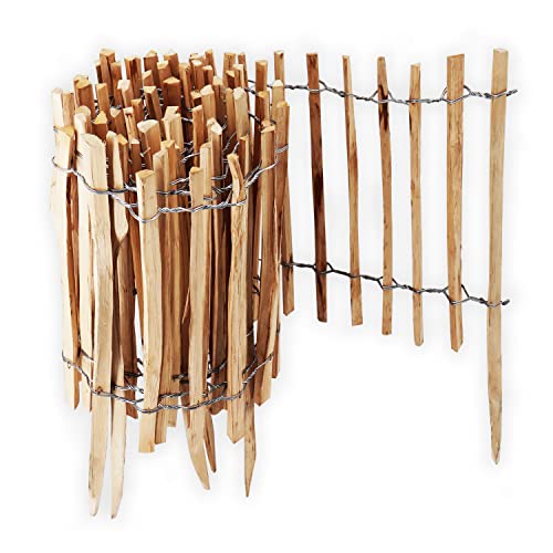 30m Aquagart Staketenzaun Rollboarder 35cm hoch Lattenabstand 4-6cm Gartenzaun Perfekt als Beeteinfassung und Beetumrandung oder Weg Abgrenzung Langlebiger Holzzaun Holz Zaun Rollzaun