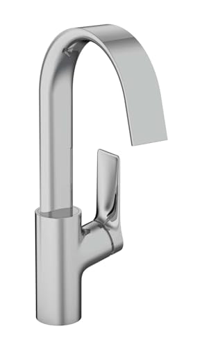 hansgrohe Waschtischarmatur Vivenis, Wasserhahn Bad mit Auslauf Höhe 210 mm, Badarmatur wassersparend, 120° drehbar, Chrom