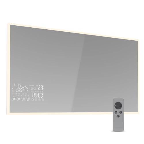 Blumfeldt Infrarotheizung 600W – Wandmontage, Smart Mirror mit LED-Anzeige, IP44, App-Steuerung, Überhitzungsschutz, für Bad & Feuchträume, 12-15 m², Infrarot Wandheizung
