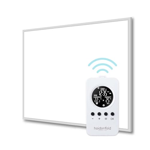 Heidenfeld Infrarotheizung HF-HP106-3 | 𝟭𝟬 𝐉𝐀𝐇𝐑𝐄 𝐆𝐀𝐑𝐀𝐍𝐓𝐈𝐄 - 800 Watt - Bis 19 m² - Infrarot Heizkörper - Elektroheizung mit Thermostat - Überhitzungsschutz (HF-HP106-3 800 Watt)