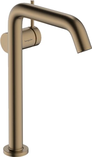 hansgrohe Tecturis S Fine - Waschtischarmatur ohne Ablauf, energiesparend (CoolStart), Wasserhahn Bad mit Auslauf Höhe 240mm, Mischbatterie Waschbecken wassersparend (EcoSmart+), Brushed Bronze
