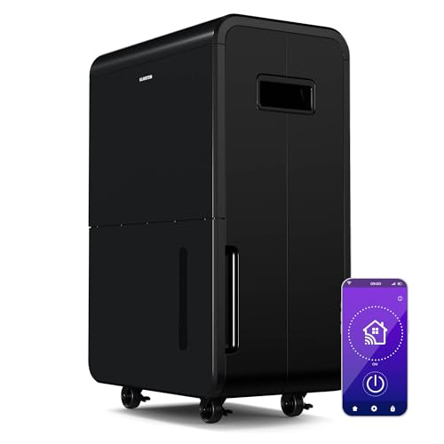 Klarstein DryFy Grand Smart 70L Luftentfeuchter - WLAN-App-Steuerung, 8L Tank, 24h Timer, Automatische Abschaltung, Tragbar, Elektrischer Luftentfeuchter für Keller & Räume bis 90 m²