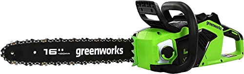Greenworks GD40CS18 Akku Kettensäge mit bürstenlosem Motor, 40 cm Blattlänge, 20 m/s Kettengeschwindigkeit, 3,81 kg, automatischer Kettenschmierung, Rückschlagschutz OHNE 40V Akku & Ladegerät