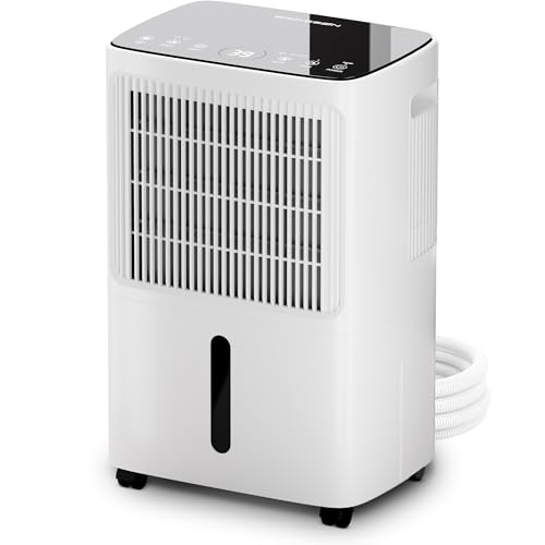 Erikssøn - 16 Liter Dehumidifiers for Home with 24H Timer - Luftentfeuchter Elektrisch Liese - Mit LED/Digitaler Display, Kindersicherung, Raumentfeuchter Elektrisch, Luft Entfeuchter Wohnung (White)