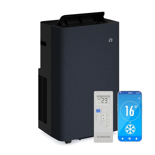 Klarstein AireLux Mobile Klimaanlage – 14.000 BTU, Für Räume bis 51 m², App & Sprachsteuerung, 4-in-1 Kühlung, Entfeuchter, Ventilator & Schlafmodus, Leise, Fenster-Kit Inklusive, Dunkelgrau