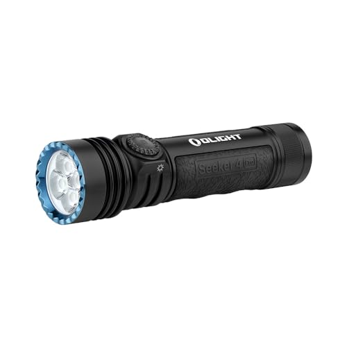 OLIGHT Seeker 4 Pro LED-Taschenlampe, 260 m Reichweite, 4600 lm und 16895 CD (schwarz CW)