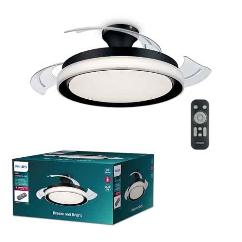 Philips Bliss LED DC-Deckenleuchte Ventilator 28W+35W, 2700-5500K, schwarz